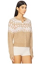 view 2 of 4 Paris Fairisle Button Front Cardigan in Camel Combo