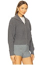 view 2 of 4 Tina Shaker Zip Up Cardigan in Charcoal Grey
