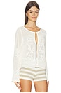 view 3 of 5 Marigold Mesh Stitch Sweater Jacket in Chalk