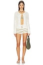 view 5 of 5 Marigold Mesh Stitch Sweater Jacket in Chalk