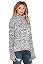 view 2 of 4 Printed Tape Yarn Turtleneck Sweater in Black Combo