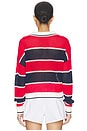 view 3 of 4 Alexa Rugby Stripe Polo Pullover in Racing Red Combo
