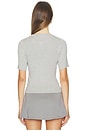 view 4 of 4 Georgie Elbow Sleeve Button Down Cardigan in Grey Pearl