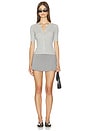 view 5 of 4 Georgie Elbow Sleeve Button Down Cardigan in Grey Pearl