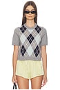 view 1 of 4 Veronika Argyle Sweater Tee in Grey Pearl Combo