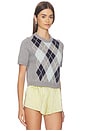 view 2 of 4 Veronika Argyle Sweater Tee in Grey Pearl Combo