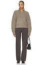 view 5 of 4 Boxy Snap Front Henley Sweater in Mushroom Melange