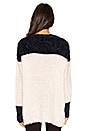 view 3 of 3 Feather Yarn Colorblock Sweater in Buff Combo