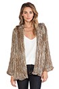view 1 of 3 Hooded Rabbit Fur Jacket in Natural