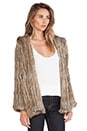 view 2 of 3 Hooded Rabbit Fur Jacket in Natural