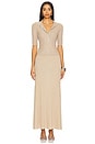 view 5 of 6 Eloise Lurex Maxi Pleated Skirt in Gilded Beige