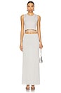 view 5 of 6 Spencer Lurex Pleated Maxi Skirt in Glacier Grey