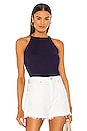 view 1 of 4 Square Neck Halter Tank in Indigo