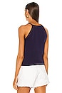 view 3 of 4 Square Neck Halter Tank in Indigo