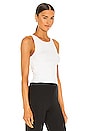 view 3 of 5 Cut Out Racer Tank in Bleach White