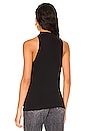 view 3 of 4 Racer Front Mock Neck Tank in Black