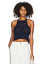 view 1 of 4 Crochet Cami in Dark Blue
