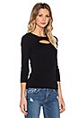 view 2 of 3 Cut Out Rib Top in Black