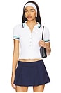 view 1 of 4 Millie Johnny Collar Short Sleeve Top in Bleach White Multi