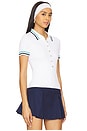 view 2 of 4 Millie Johnny Collar Short Sleeve Top in Bleach White Multi