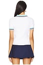 view 3 of 4 Millie Johnny Collar Short Sleeve Top in Bleach White Multi