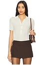 view 1 of 4 Maya Semi-sheer Johnny Collar Top in Mint