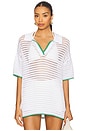 view 1 of 4 Kacey Open Stitch Top in Bleach White Multi