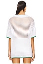 view 3 of 4 Kacey Open Stitch Top in Bleach White Multi