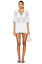 view 4 of 4 Kacey Open Stitch Top in Bleach White Multi
