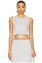 view 1 of 5 Stevie Cropped Lurex Tie Tank in Glacier Grey