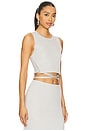 view 2 of 5 Stevie Cropped Lurex Tie Tank in Glacier Grey