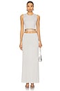 view 4 of 5 Stevie Cropped Lurex Tie Tank in Glacier Grey