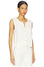 view 2 of 4 Marianna Rolled Edge Button Front Vest in Chalk