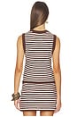 view 3 of 5 Alessia Teddy Stripe Crew Neck Tank in Shaved Chocolate Combo