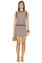 view 4 of 5 Alessia Teddy Stripe Crew Neck Tank in Shaved Chocolate Combo