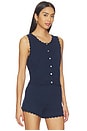 view 2 of 4 Valentina Button Down Sleeveless Top in Dark Blue