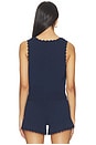 view 3 of 4 Valentina Button Down Sleeveless Top in Dark Blue