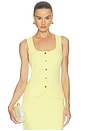 view 1 of 4 Maria Button Front Corset Top in Lemon Meringue