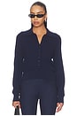 view 1 of 4 Millicent Extended Placket Collared in Dark Blue