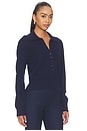 view 2 of 4 Millicent Extended Placket Collared in Dark Blue