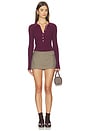 view 5 of 4 Tabitha Crochet Collar Long Sleeve Henley in Italian Plum