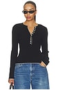 view 1 of 4 PLAYERA HENLEY DE CANALÉ EN CAPAS EMMELINE  in Black Combo