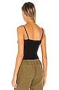 view 3 of 5 Fashioned Rib Deep V Tank in Black