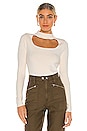 view 1 of 4 Cut Out Mock Neck Top in Chalk