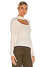 view 2 of 4 Cut Out Mock Neck Top in Chalk