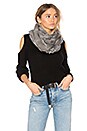 view 1 of 3 Infinity Rabbit Fur Scarf in Grey