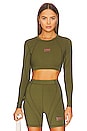 view 1 of 4 Cropped Long Sleeve Top in Capulet Olive