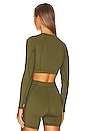 view 3 of 4 Cropped Long Sleeve Top in Capulet Olive