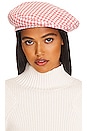view 1 of 3 Gingham Beret in Pink & White