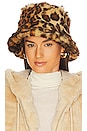 view 1 of 3 Faux Fur Bucket Hat in Cheetah